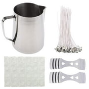 iMeshbean Wax Candle Making Kit DIY Candles Craft Tools- 1pc Candle Pouring Pot & 50pcs Candle Wicks & 60pcs Candle Wicks Sticker & 10pcs Candle Wicks Holder