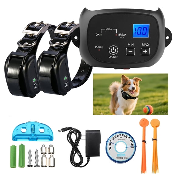 iMeshbean Wireless Electric Dog Fence Pet Containment System Shock Collar For 2 Dog US