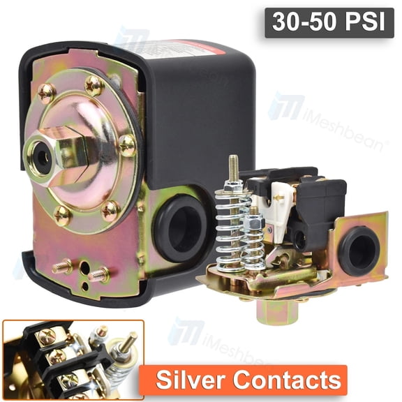 iMesheban 30-50 PSI Well Water Pump Pressure Control Switch Adjustable Double Spring Pole