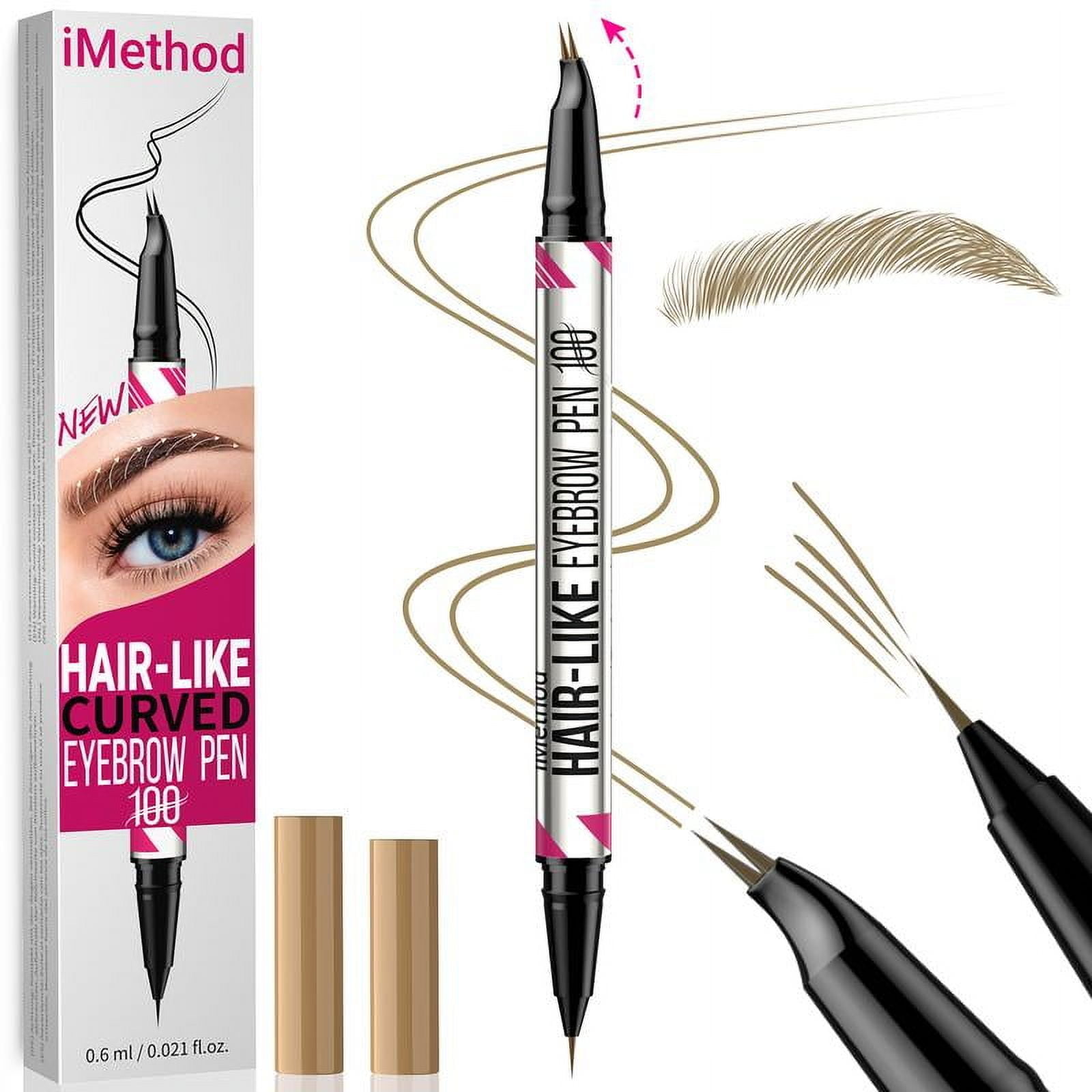 iMethod Curved Eyebrow Pen - Eyebrow Pencil Magical 2-in-1 Dual-Ended ...