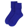 thumbnail image 1 of iMongol 100% Pure Merino Wool Women Ladies Men Bed Socks, Seamless Toes Sewed by Hand (Bright Blue), 1 of 6
