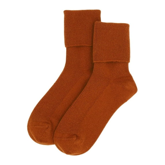 iMongol 100% Pure Merino Wool Women Ladies Men Bed Socks, Seamless Toes Sewed by Hand(Caramel)