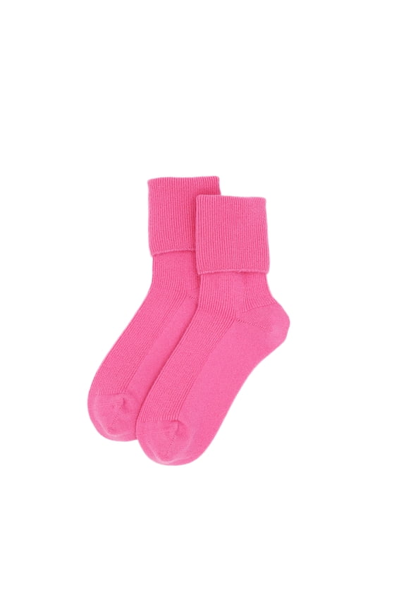 100% Pure Merino Wool Women Ladies Men Bed Socks, Seamless Toes Sewed by Hand(Pink)