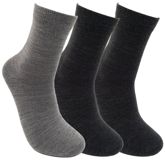 iMongol 3 Pairs Merino Wool Dralon Women Men Man Warm Casual Sweat absorption Dress Socks (3 Pairs, PaleGrey/DarkGrey/DarkGrey, 5-10)