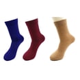 thumbnail image 1 of iMongol 3 Pairs Pure Worsted Combed Merino Wool Women Woman Men Man Dress Breathable Socks(3 Pair, Blue/Red/Camel, US 7-12), 1 of 11