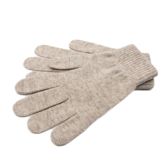 iMongol Pure Merino Wool Women Ladies Full Fingers Knitted Gloves Mittens (Beige)