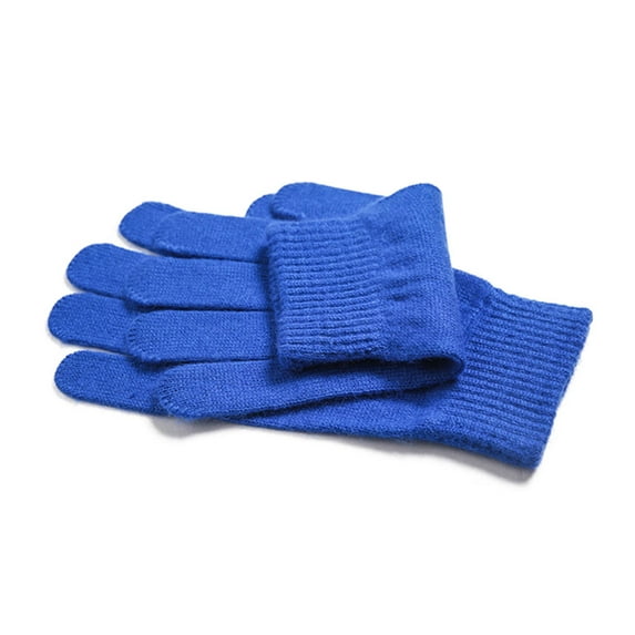 iMongol Pure Merino Wool Women Ladies Full Fingers Knitted Gloves Mittens (Bluel)