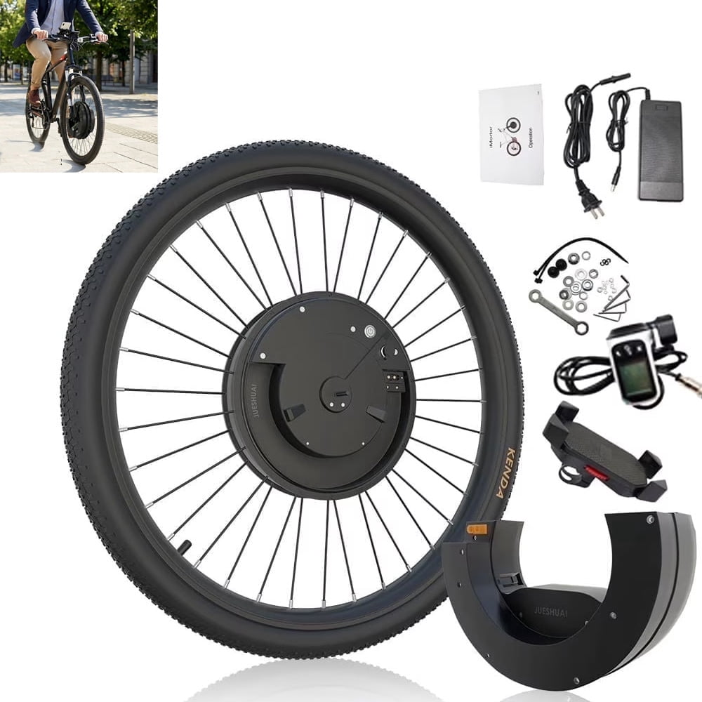 iMortor 3 350W Electric Bike Front Wheel Kit 26" Conversion Kit 36V 7.2Ah Lithium Battery 25MPH Speed 32 Miles Range