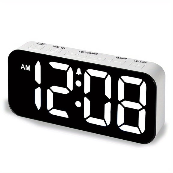 iMotion Digital Alarm Clock with Large Display, USB-C Charging, Dimmable Bedside Lamp, Night Light, Snooze, Plug-and-Play for Bedroom Office Decor