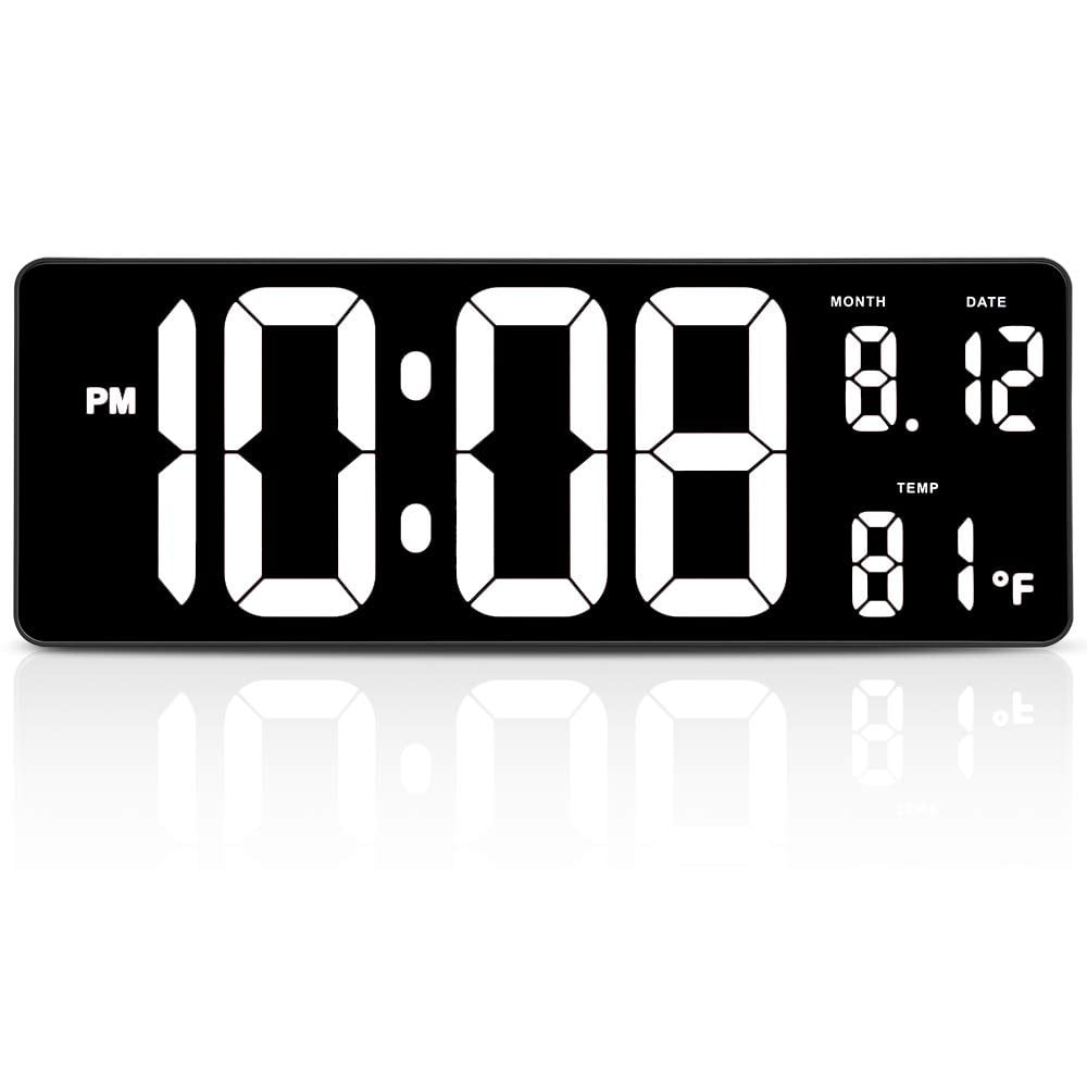 iMotion Large Digital Wall Clock, 15 Inches LED Big Display, Plug-in ...