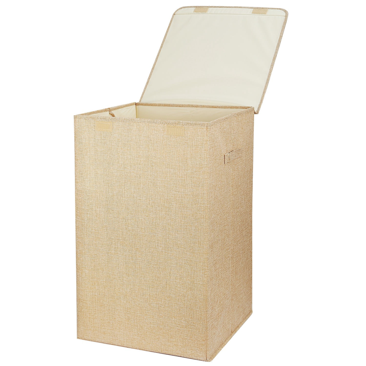 iMounTEK 100L Collapsible Laundry Hamper with Lid, Clothes Basket Organizer, Beige