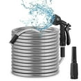 thumbnail image 1 of iMounTEK 100ft Garden Watering Hose Kit Stainless Steel, with 2 Nozzles 12 Patterns Flexible Extendable, 1 of 6