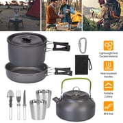 iMounTEK 12Pcs Camping Cookware Set Camping Stove Aluminum Pot Pans Kit
