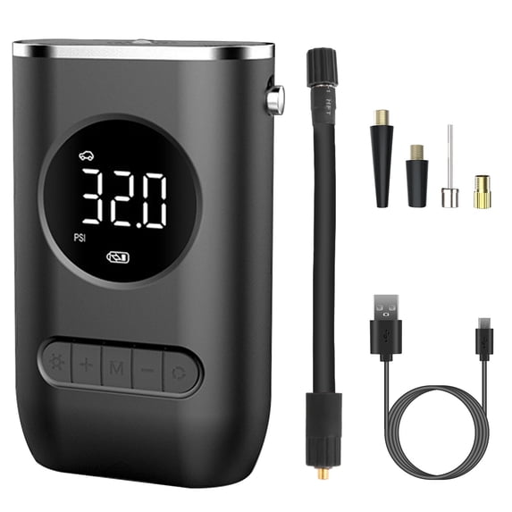 iMounTEK 150 PSI Tire Inflator, Portable Air Compressor Bicycle Pump with Digital Pressure Gauge LED Light Mini Rechargeable Tire Pump Electric Air Pump for Car Bike Motorcycle Balls