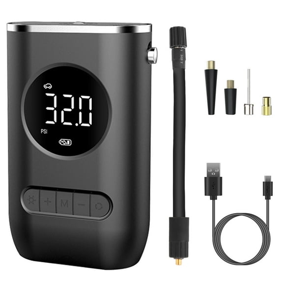 iMounTEK 150 PSI Tire Inflator, Portable Air Compressor Bicycle Pump with Digital Pressure Gauge LED Light Mini Rechargeable Tire Pump Electric Air Pump for Car Bike Motorcycle Balls