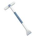 thumbnail image 1 of Moclever 2 in 1 Ice Scraper Extendable Car Snow Brush Frost Removal with 360° Pivoting Brush Head Sponge Grip 26.77-33.07in Length, White, 1 of 13