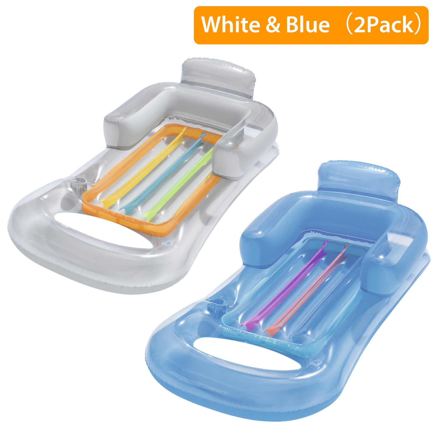 iMounTEK 59"x30" Inflatable Pool Float Raft with Headrest Armrest