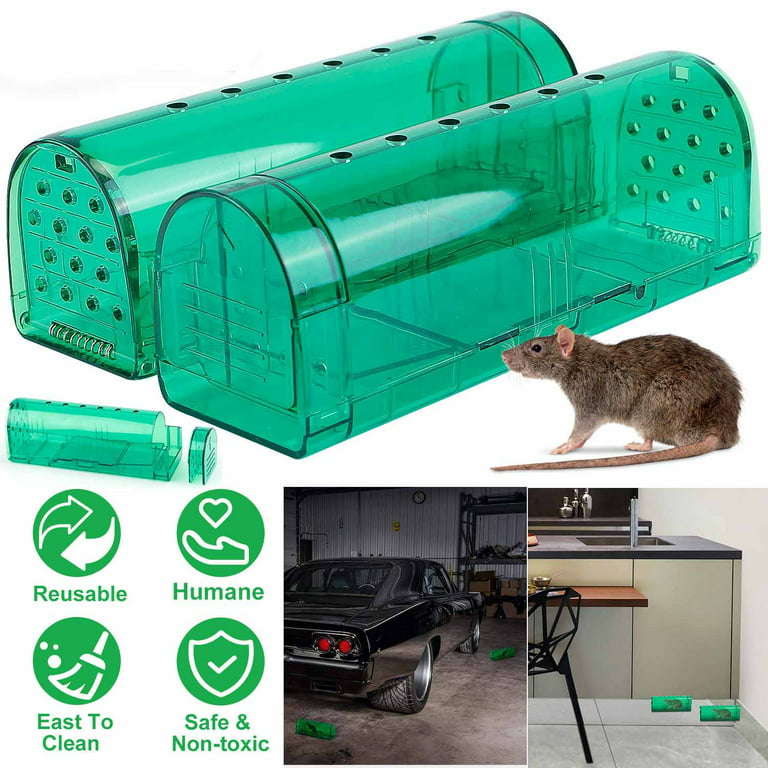 4 Pcs Humane Mouse Traps Indoor for Home, Live Mouse Reusable Traps Catcher