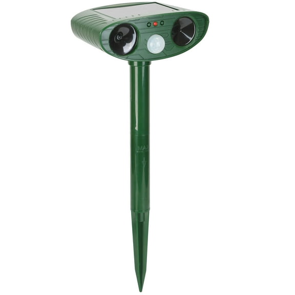 iMounTEK 2Pcs Ultrasonic Animal Repeller PIR Motion Sensor Solar Powered Repeller IPX4 Waterproof for Farm Garden Yard