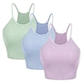 thumbnail image 1 of Moclever 3 Pack Women Crop Summer Tank Top Ribbed Knit Sleeveless Round Neck Machine Wash Crop, 1 of 12