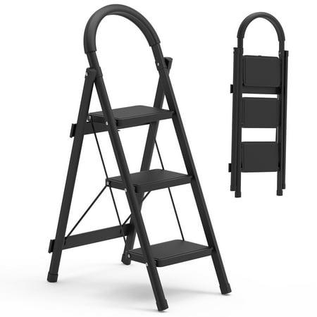 iMounTEK 3-Step Ladder, Folding Lightweight Step Stool with Wide Anti-Slip Pedal,330LBS Load Capacity, for Home Kitchen Office