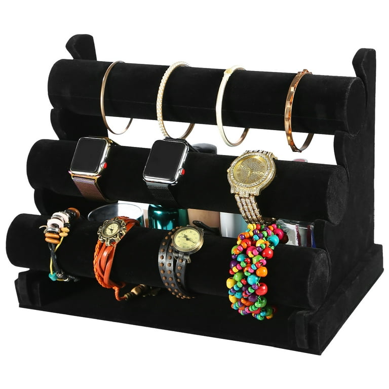 iMounTEK 3 Tier Velvet Jewelry Stand Removable Bracelet Holder Watch  Jewelry Bangle Display Rack 
