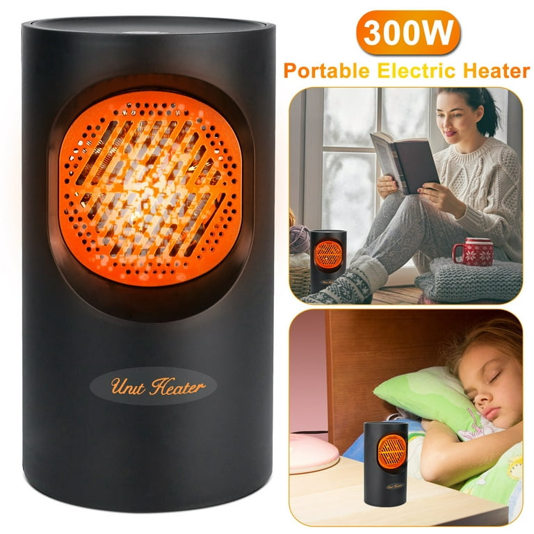iMounTEK 300W Portable Electric Heater Mini Space Heater Fast Heating Fan  for Office Bedroom, Black