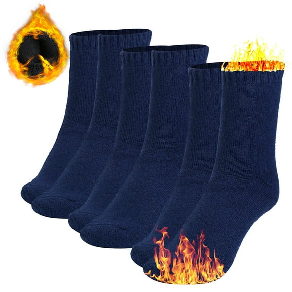 iMounTEK 3Pairs Men Warm Wool Socks, Soft Cozy Winter Thermal Socks for Men, Thick Heat-Trapping Moisture Wicking Socks Indoor Outdoor