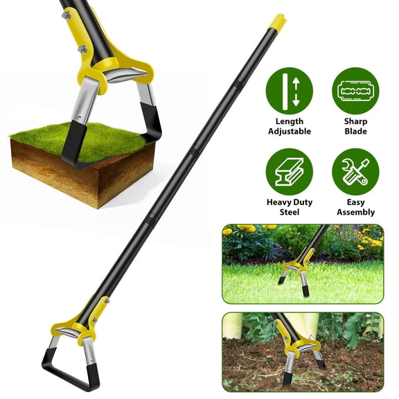 iMounTEK 46in Adjustable Handheld Scuffle Loop Hoe Gardening Weeder Cultivator Weeding Rake for Weeding