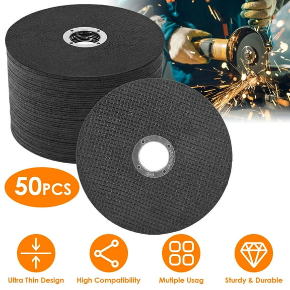 Moclever 50 Pack Cut off Wheels 4 1/2 Cutting Wheels 4.5x4.5x0.04in Metal Stainless Steel Grinding Discs for Angle Grinder Handheld Grinder Die Grinder, Black
