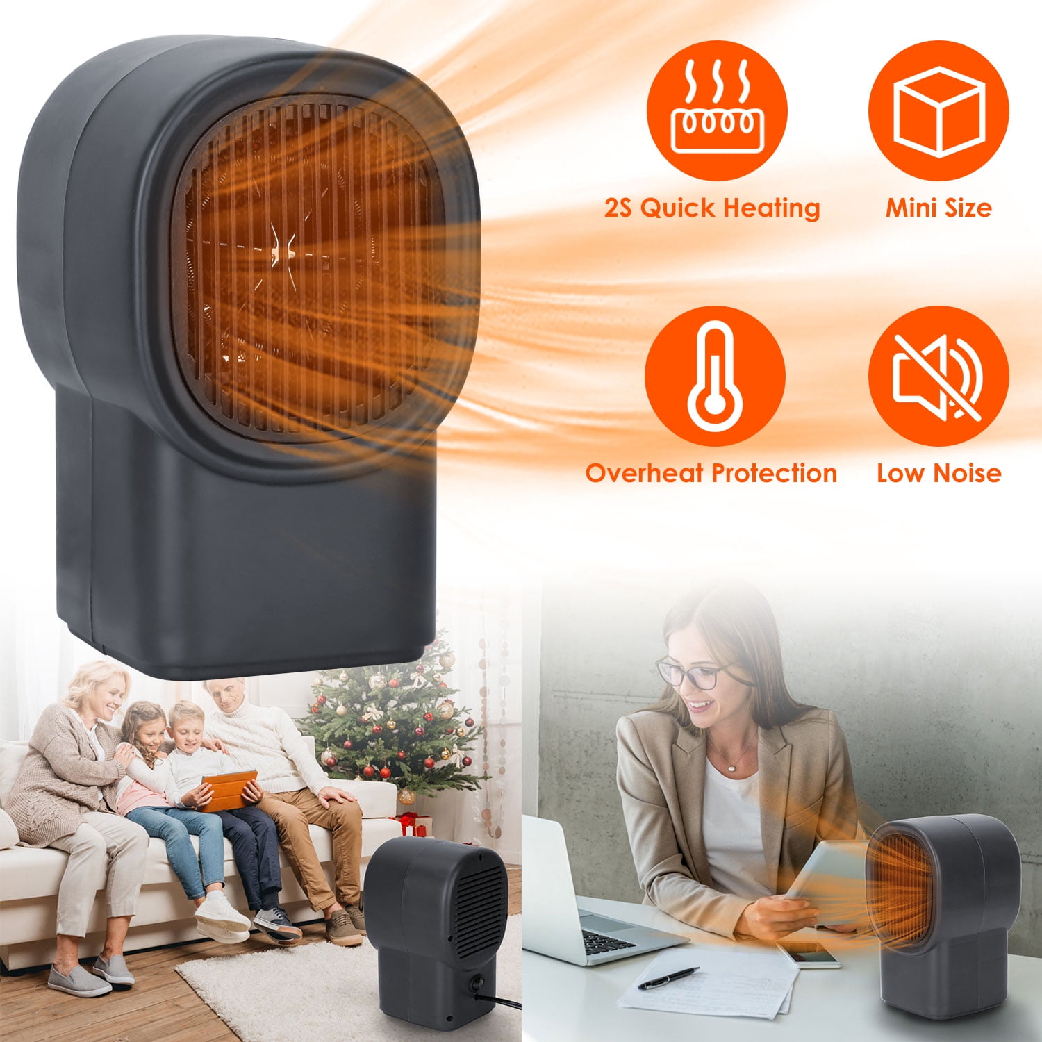 iMounTEK 500W Portable Electric Space Heater Mini Desktop Fan Heater  Personal Heater for Home Office