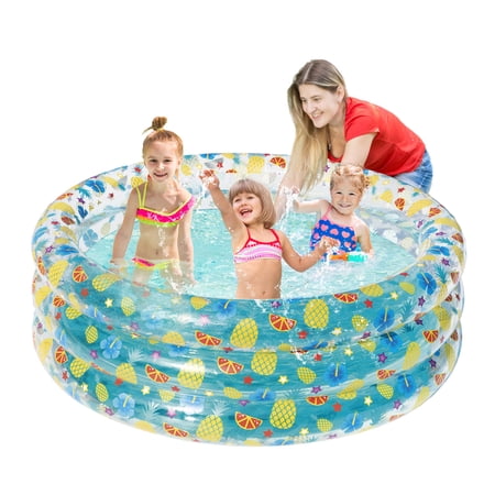 iMounTEK 59in Inflatable Swimming Pool Blow Up Family Pool for 3 Kids Foldable Swim Ball Pool Play Center