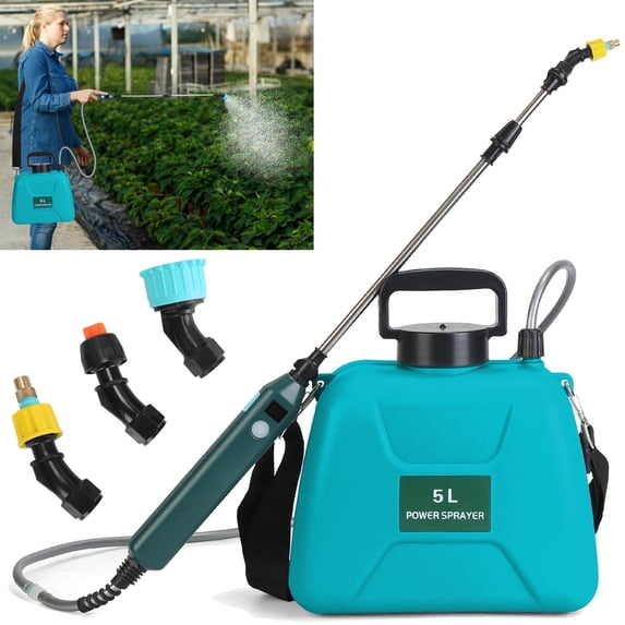iMounTEK 5L Electric Sprayer with 3 Nozzles for Gardening, Portable Water Sprayer with Rechargeable Handle Telescopic Wand