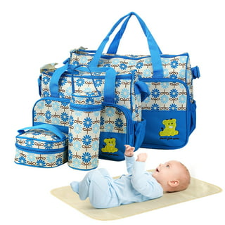 SPRING PARK 5Pcs/Set Small Diaper Bag Backpack Baby Bag Tote Bag