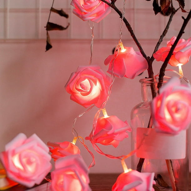 Pink rose string lights clearance