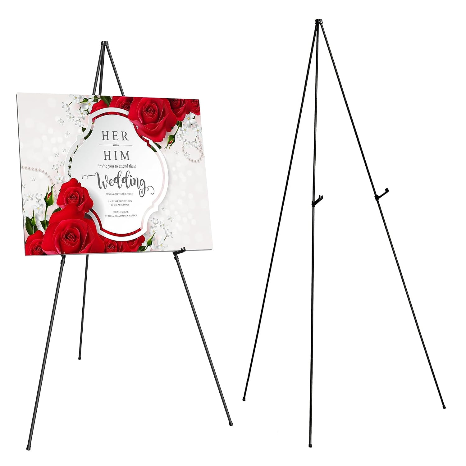 iMounTEK 61" High Steel Easy Folding Display Easel, Instantly Collapses, Adjustable Display Holders, 2 Packs