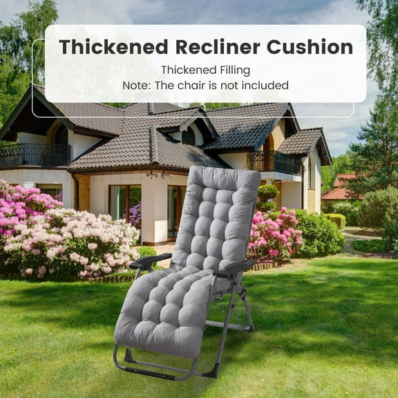 iMounTEK 71x22in Thickened Lounger Cushion Recliner Rocking Chair Cushion for Indoor Outdoor, Grey