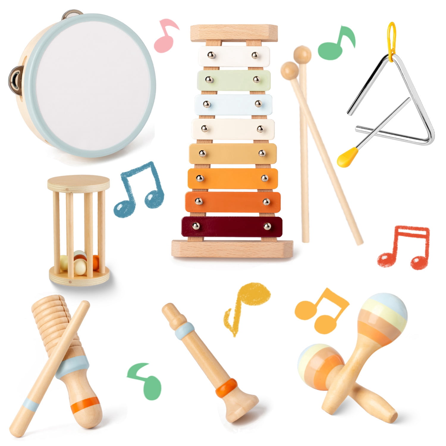 Cef Instrument iMounTEK 8Pcs Toddler Musical Toys, Wooden Montessori Musical ...