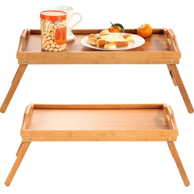 Bamboo Small Foldable Desk iMounTEK Breakfast Tray Bed Table Bed Tray ...