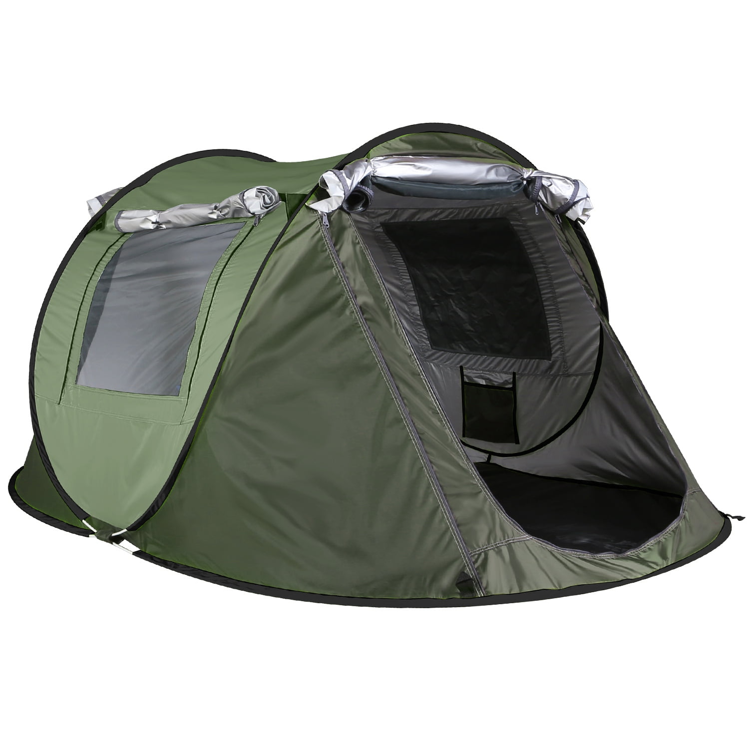 iMounTEK Camping Instant Tent, 3-4 Person Pop Up Tent, Water Resistant Dome Tent, Easy Setup for Camping Hiking and Outdoor, Portable Tent with Carry Bag,Green