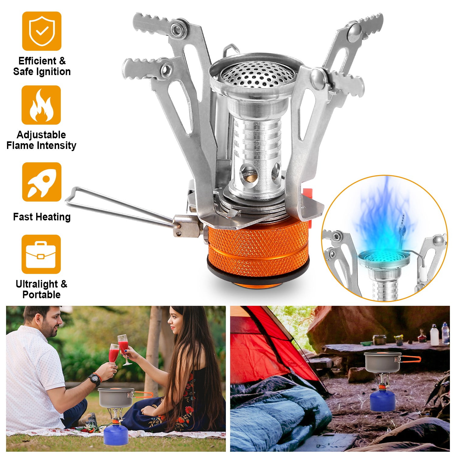 iMounTEK Portable Camping Stoves, Ultralight Outdoor ButanePropane