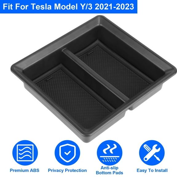 iMounTEK Center Console Organizer Tray for 2021-2023 Tesla Model 3/Y Interior Accessories, Armrest Hidden Cubby Drawer Storage Box, Black