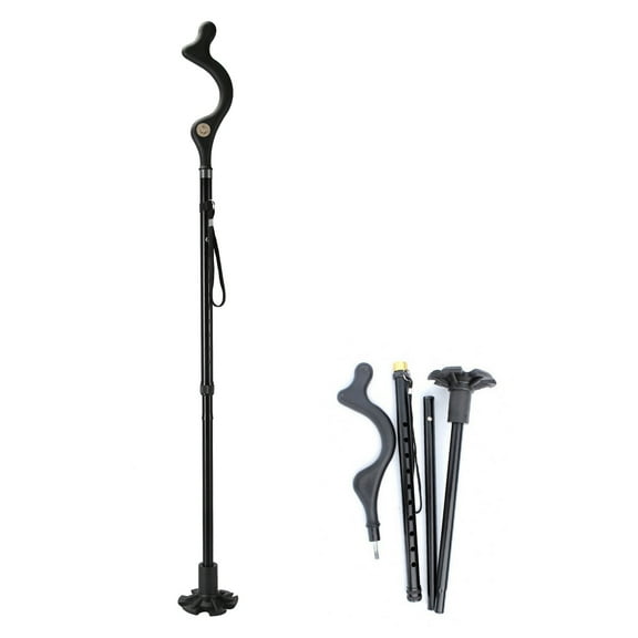 iMounTEK Collapsible Walking Cane for Men Women Old People Heavy Duty Walking Stick, Black