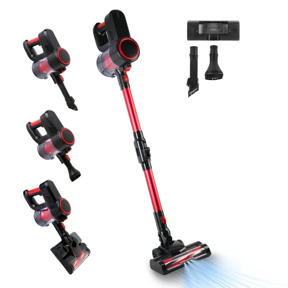 iMounTEK Cordless Vacuum Cleaner Upright Stick Vacuum Cleaners with 12000 mAh Battery 2 Speeds 4 Tools Mount Bracket, Self-Standing Vacuum Cleaners