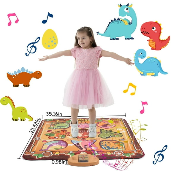 iMounTEK Dance Mat Toys for 3-10 Year Old Girls,7 Game Modes Including 4 Challenge Levels,Christmas Birthday Gifts for Kids, Dinosaur