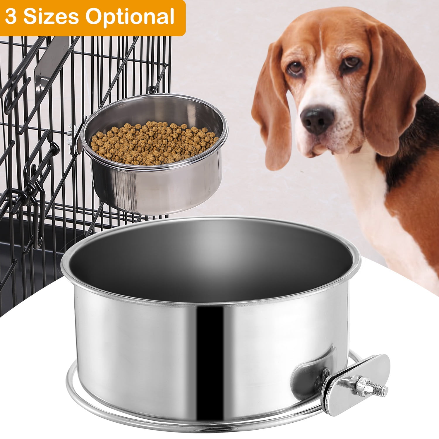 iMounTEK Detachable Crate Dog Bowl with Clamp Holder for Dogs Cats and