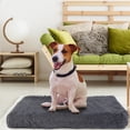 thumbnail image 1 of iMounTEK Dog Bed Soft Plush Cushion Cozy Warm Pet Crate Mat Dog Carpet Mattress with Long Plush for Medium/Big/Small Dogs and Cats, Washable Puppy Bed, Egg Crate Foam Pet Bed (Dark Grey), 1 of 8