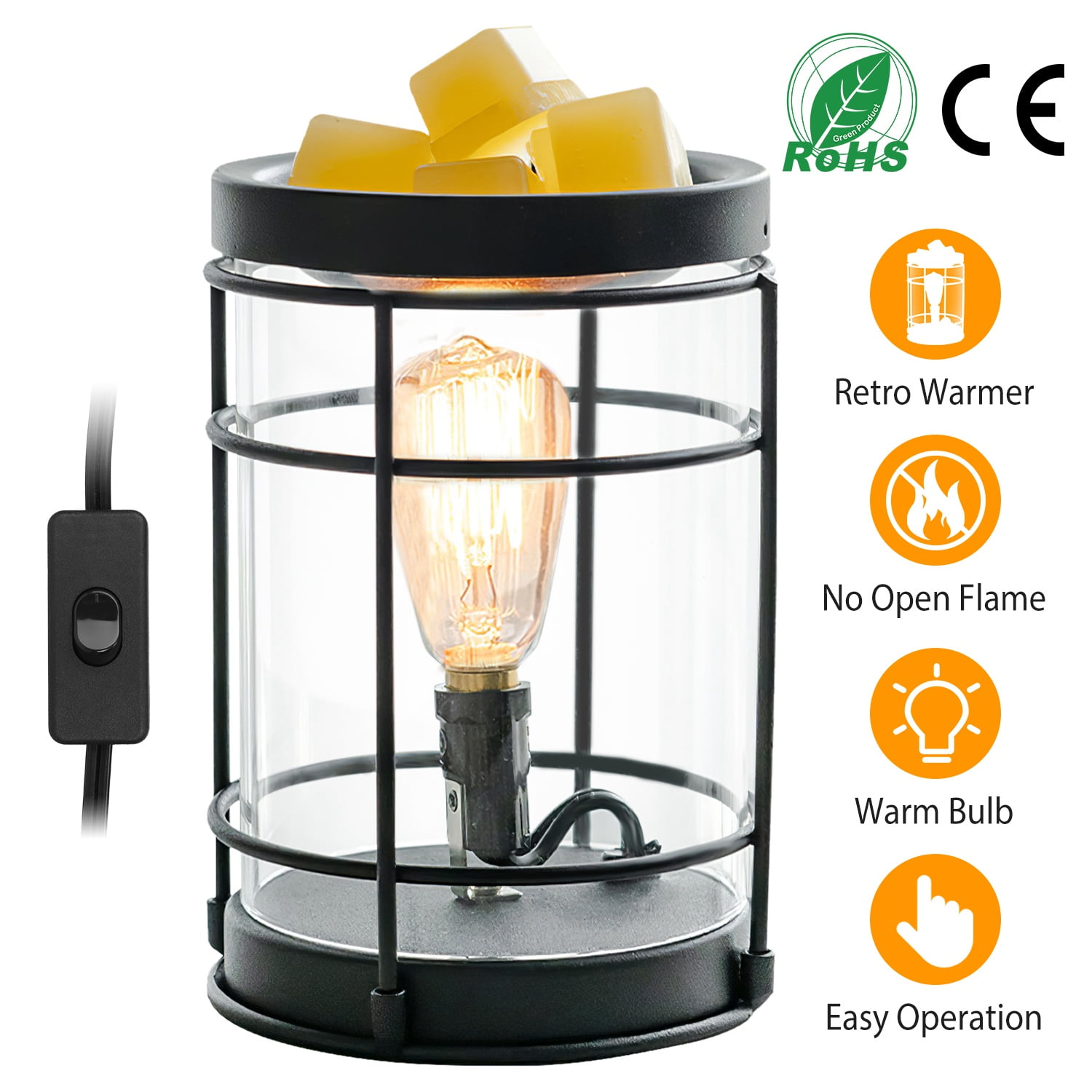 Electric Wax Melt Warmer with 20 Pcs Wax Melt Liners Bulbs Candle Warmer  Metal Wax Melter for Scented Wax Home Office Fragrance Decor Gifts Spa