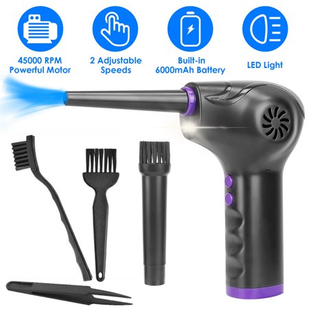 Moclever Electric Cordless Air Duster Blower Compressed Air Duster for Computer Keyboard PC Portable Rechargeable Air Blower with Built-in LED Light