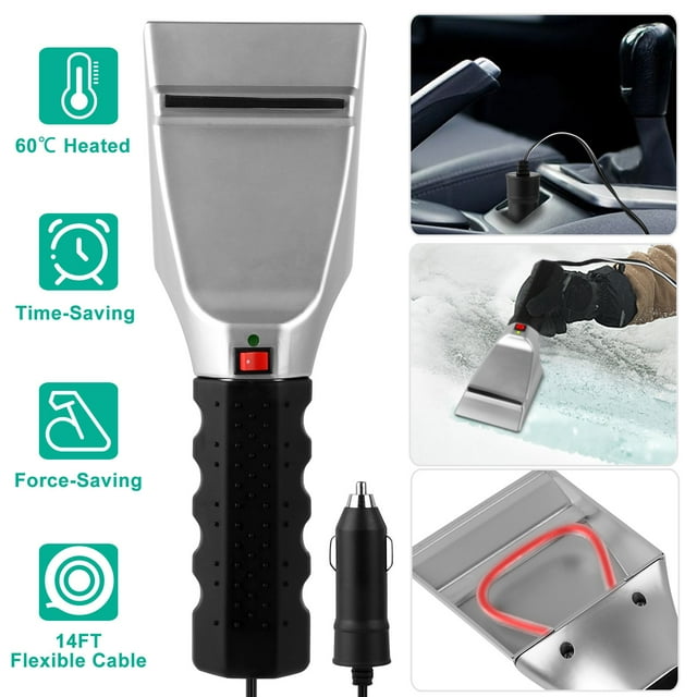 Moclever Electric Heated Ice Scraper 12V Car Window Snow Ice Remover